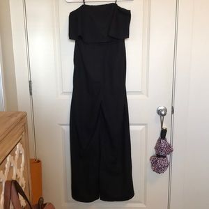 Small black strapless pantsuit